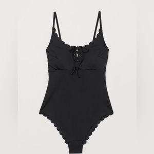 H&M Scalloped One Piece Swimsuit